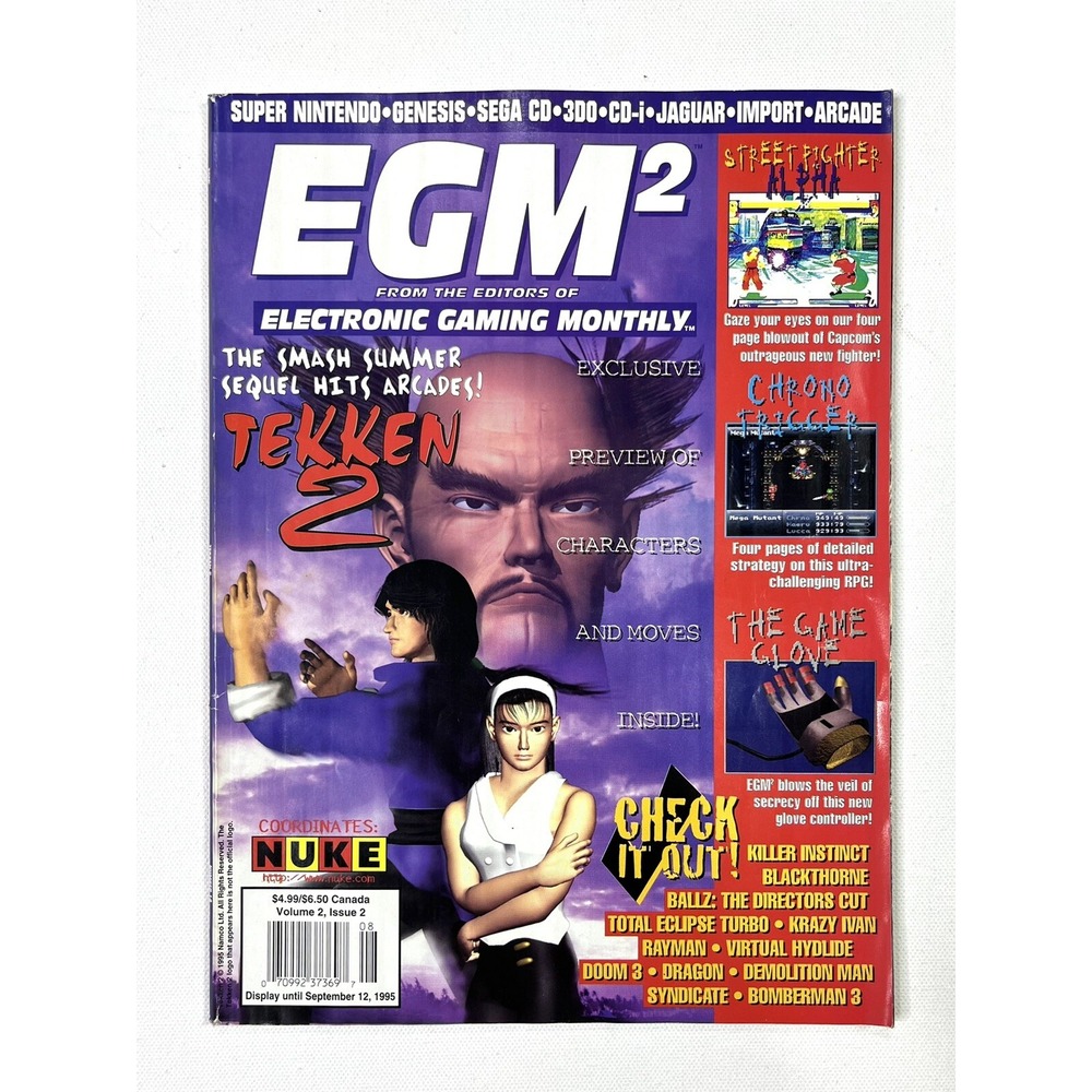 EGM2 Video Gaming Magazine August 1995 Vol 2 Issue 2 Tekken 2 Vintage